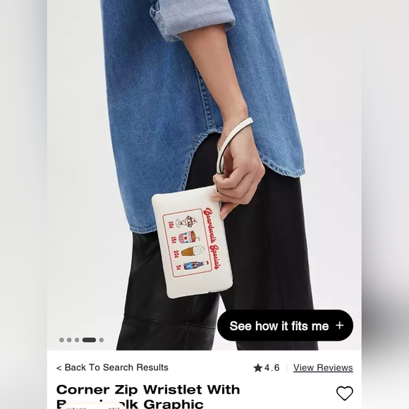 NWT🍦COACH 🎪BOARDWALK SPECIALTY (S24)🎪 corner zip CHALK leather wristlet ❤️🤍 - Picture 12 of 14